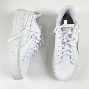 Puma Smash Platform V3 Sneakers Size US 10 White Low Top Lace Up White Silver